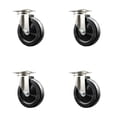 thumbnail image 1 of 5 Inch 316SS Hard Rubber Wheel Swivel Top Plate Caster Set Service Caster, 1 of 2