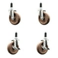 thumbnail image 1 of 5 Inch 316SS High Temp Glass Filled Nylon 1-1/4 Inch Stem Caster Set 2 Brake SCC, 1 of 2
