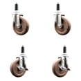 thumbnail image 1 of 5 Inch 316SS High Temp Glass Filled Nylon 1-1/8 Inch Stem Caster Set 2 Brake SCC, 1 of 2