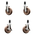 thumbnail image 1 of 5 Inch 316SS High Temp Glass Filled Nylon 1-5/8 Inch Stem Caster Set 2 Brake SCC, 1 of 2