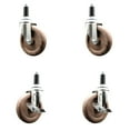 thumbnail image 1 of 5 Inch 316SS High Temp Glass Filled Nylon 1 Inch Stem Caster Set 2 Brake SCC, 1 of 2