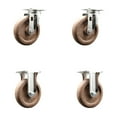 thumbnail image 1 of 5 Inch 316SS High Temp Glass Filled Nylon Swivel Top Plate Caster Set 2 Rigid, 1 of 2