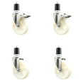 thumbnail image 1 of 5 Inch 316SS Nylon Swivel 1-3/4 Inch Expanding Stem Caster Set 2 Lock Brake SCC, 1 of 2