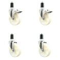 thumbnail image 1 of 5 Inch 316SS Nylon Swivel 1-5/8 Inch Expanding Stem Caster Set 2 Lock Brake SCC, 1 of 2