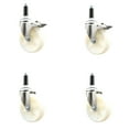 thumbnail image 1 of 5 Inch 316SS Nylon Swivel 7/8 Inch Expanding Stem Caster Set 2 Lock Brake SCC, 1 of 2