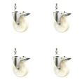 thumbnail image 1 of 5 Inch 316SS Nylon Wheel Swivel ½ Inch Threaded Stem Caster Set Lock Brake SCC, 1 of 2