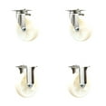 thumbnail image 1 of 5 Inch 316SS Nylon Wheel Swivel Top Plate Caster Set 2 Rigid Service Caster, 1 of 2