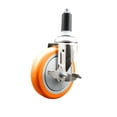 thumbnail image 1 of 5 Inch 316SS Orange Polyurethane Swivel 1-1/4 Inch Expanding Stem Caster Brake, 1 of 1