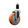 thumbnail image 1 of 5 Inch 316SS Orange Polyurethane Wheel Swivel 1-3/8 Inch Expanding Stem Caster, 1 of 1