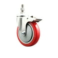 thumbnail image 1 of 5 Inch 316SS Red Polyurethane Swivel 10mm Stem Caster Total Lock Brake SCC, 1 of 2