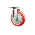 thumbnail image 1 of 5 Inch 316SS Red Polyurethane Wheel Swivel Top Plate Caster Service Caster, 1 of 2