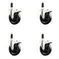 thumbnail image 1 of 5 Inch 316SS Soft Rubber Swivel 1-3/8 Inch Expanding Stem Caster Set Lock Brake, 1 of 2