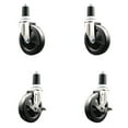 thumbnail image 1 of 5 Inch 316SS Soft Rubber Swivel 1-5/8 Inch Expanding Stem Caster Set 2 Brake SCC, 1 of 2