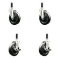 thumbnail image 1 of 5 Inch 316SS Soft Rubber Swivel 7/8 Inch Expanding Stem Caster Set 2 Brake SCC, 1 of 2