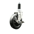 thumbnail image 1 of 5 Inch 316SS Soft Rubber Wheel Swivel 1-1/4 Inch Expanding Stem Caster Brake SCC, 1 of 2
