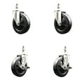 thumbnail image 1 of 5 Inch 316SS Soft Rubber Wheel Swivel 3/8 Inch Threaded Stem Caster Set 2 Brakes, 1 of 2