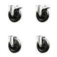 thumbnail image 1 of 5 Inch 316SS Soft Rubber Wheel Swivel Bolt Hole Caster Set with 2 Lock Brake, 1 of 2