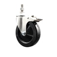 thumbnail image 1 of 5 Inch 316SS Soft Rubber Wheel Swivel ½ Inch Stem Caster Total Lock Brake SCC, 1 of 2