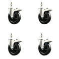 thumbnail image 1 of 5 Inch 316SS Hard Rubber Wheel Swivel ½ Inch Threaded Stem Caster Set Lock Brake, 1 of 2