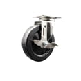 thumbnail image 1 of 5 Inch 316SS Soft Rubber Wheel Swivel Top Plate Caster with Brake Service Caster, 1 of 2