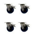 thumbnail image 1 of 5 Inch 316SS Solid Poly Swivel Caster Set with Roller Bearings and Brakes SCC, 1 of 2