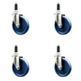 thumbnail image 1 of 5 Inch 316SS Solid Polyurethane Swivel 1-1/8 Inch Expanding Stem Caster Set SCC, 1 of 2