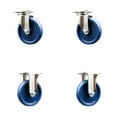 thumbnail image 1 of 5 Inch 316SS Solid Polyurethane Wheel Swivel Top Plate Caster Set 2 Rigid SCC, 1 of 2
