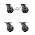 thumbnail image 1 of 5 Inch 316SS Thermo Flat Tread Swivel Caster Set w/Roller Bearings & Swivel Lock, 1 of 2