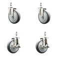 thumbnail image 1 of 5 Inch 316SS Thermoplastic Rubber 10mm Threaded Stem Caster Set 2 Brake SCC, 1 of 2