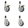 thumbnail image 1 of 5 Inch 316SS Thermoplastic Rubber Swivel 1-1/2 Inch Stem Caster Set 2 Lock Brake, 1 of 2