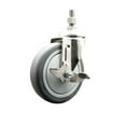 thumbnail image 1 of 5 Inch 316SS Thermoplastic Rubber Swivel 12mm Threaded Stem Caster Brake SCC, 1 of 2