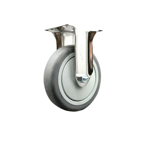 5 Inch 316SS Thermoplastic Rubber Wheel Rigid Top Plate Caster Service Caster