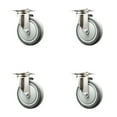 thumbnail image 1 of 5 Inch 316SS Thermoplastic Rubber Wheel Swivel Top Plate Caster Set SCC, 1 of 2
