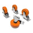 thumbnail image 1 of 5-Inch 330-Pound Capacity Double Ball-Bearing Polyurethane Swivel Plate Caster with Brake (4-Pack), 1 of 1