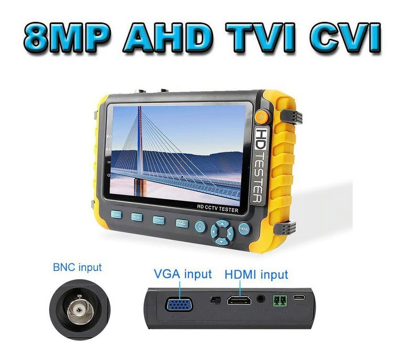 5 Inch CCTV Tester Monitor - 8MP AHD/TVI/CVI Security Camera Tester With Tools