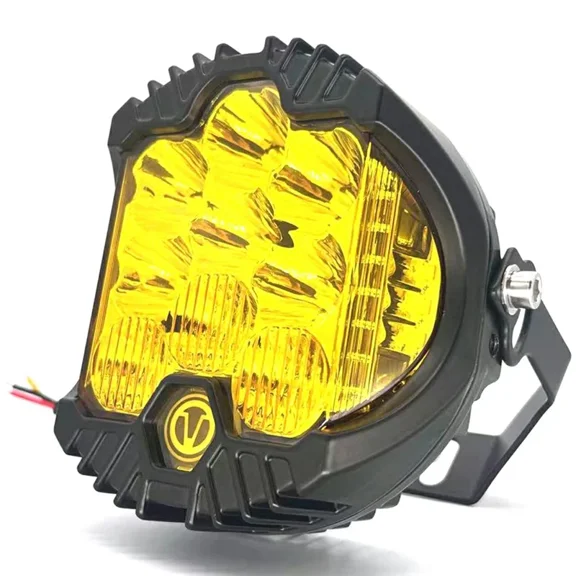 5-Inch 50W LED Work Light - Three-Sided Illumination Driving Lamp, 9000LM Ultra-Bright Yellow Spot Beam Pod Light for Truck, ATV, and 4x4 Jeep