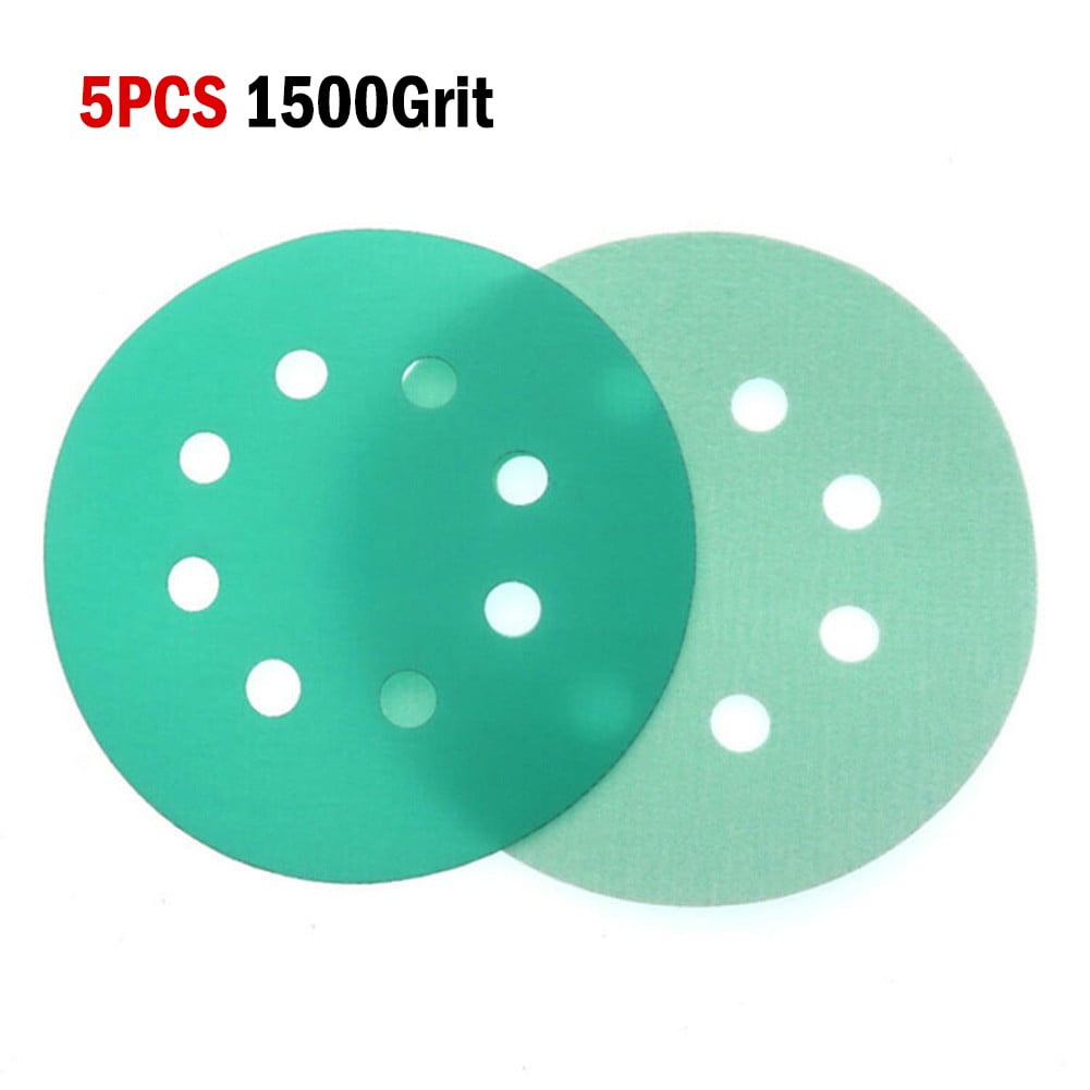 5 Inch 8 Hole Sanding Discs for Wet and Dry Use Green Zirconia
