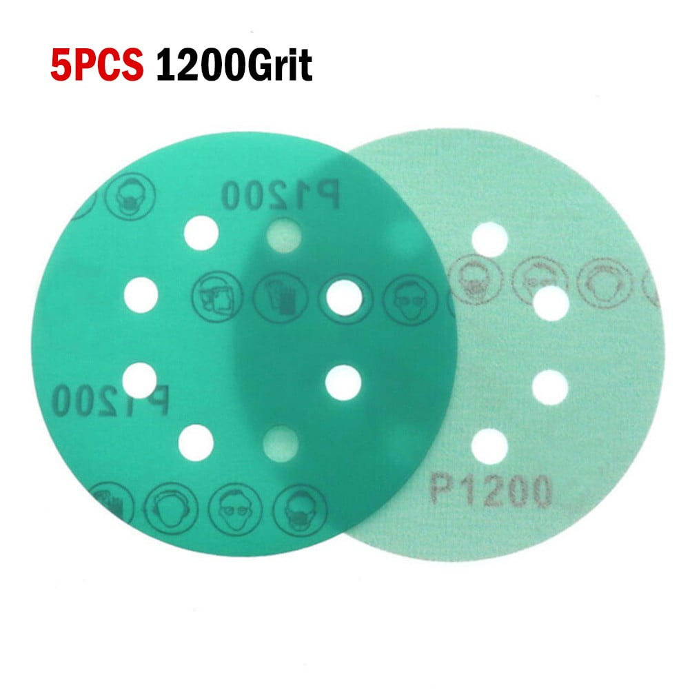 5 Inch 8 Hole Sanding Discs for Wet and Dry Use Green Zirconia