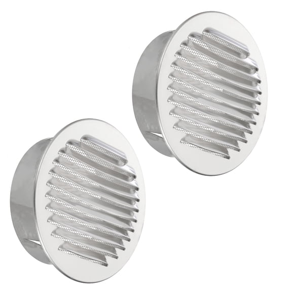 Uxcell Aluminum Universal Louvered Vent Cover Round Grille Ducting Air Vent Wire Screen Mesh Soffit Wall Outlet 5 Inch