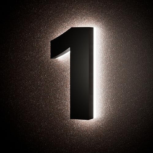 5 Inch Backlit House Numbers for Outside, Stainless Steel, LED ...