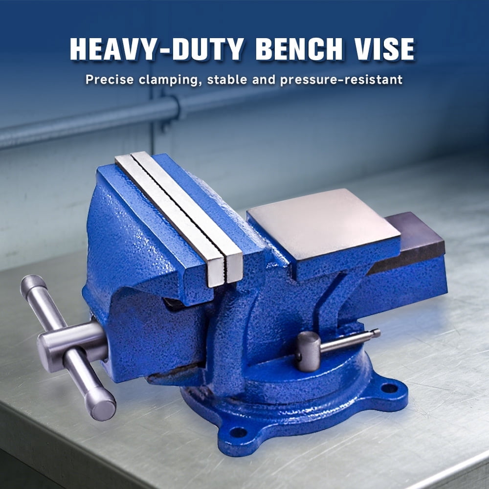 5-Inch Bench Vises with Anvil Swivel Locking Base Table Top Clamp, Duty Bench Vise with Locking 360-Degree Swivel Anvil