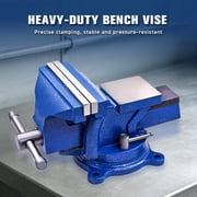 5-Inch Bench Vises with Anvil Swivel Locking Base Table Top Clamp, Duty Bench Vise with Locking 360-Degree Swivel Anvil