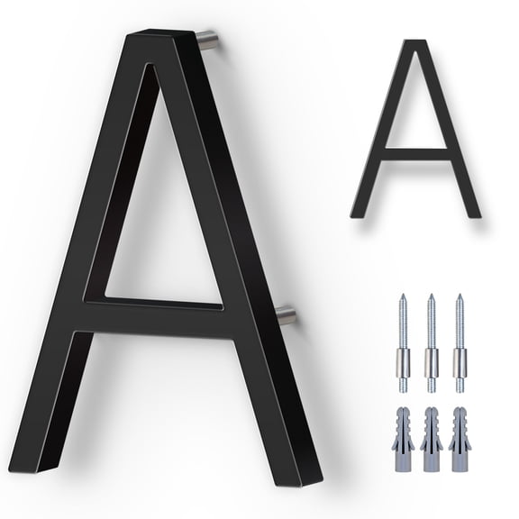 5 Inch Black Floating House Number (Letter A)