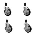thumbnail image 1 of 5 Inch Black Poly Swivel 1-1/2 Inch Expanding Stem Caster Set with Brake SCC, 1 of 2