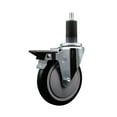 thumbnail image 1 of 5 Inch Black Poly Swivel 1-1/4 Inch Expanding Stem Caster with Brake SCC, 1 of 2