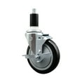 thumbnail image 1 of 5 Inch Black Poly Swivel 1-3/8 Inch Expanding Stem Caster with Brake SCC, 1 of 2