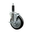 thumbnail image 1 of 5 Inch Black Poly Swivel 1 Inch Expanding Stem Caster with Brake SCC, 1 of 2