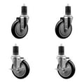thumbnail image 1 of 5 Inch Black Poly Wheel Swivel 1-5/8 Inch Expanding Stem Caster Set 2 Brakes SCC, 1 of 2