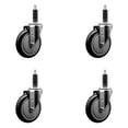 thumbnail image 1 of 5 Inch Black Poly Wheel Swivel 1 Inch Expanding Stem Caster Set SCC, 1 of 2