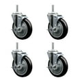 thumbnail image 1 of 5 Inch Black Poly Wheel Swivel 5/8 Inch Threaded Stem Caster Set with Brake, 1 of 2